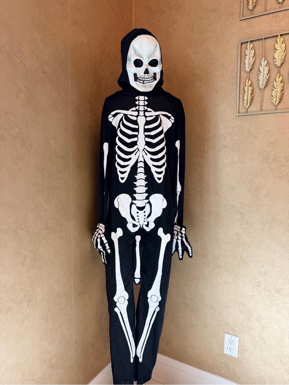 Spirit CENSORED Skeleton One-Piece Costume w/ Pump
